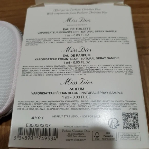 Miss Dior Makeup Pouch + perfume x 3 Limited edition! - Picture 5 of 6